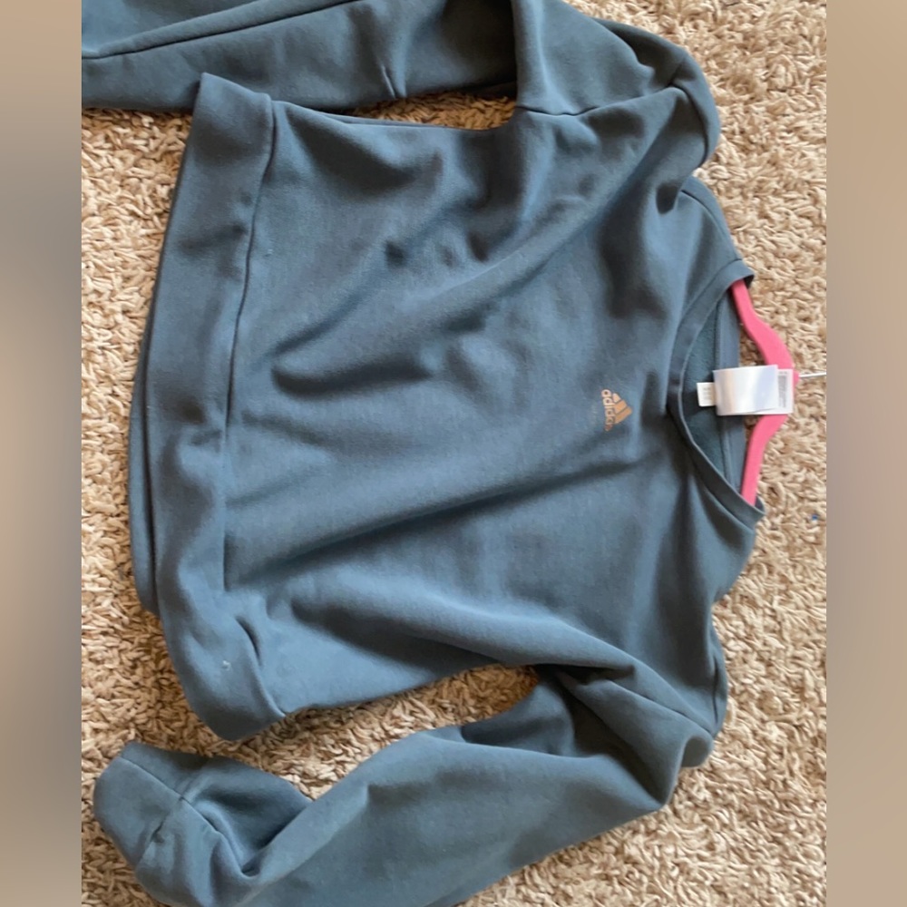 Adidas cropped Crewneck blueish green